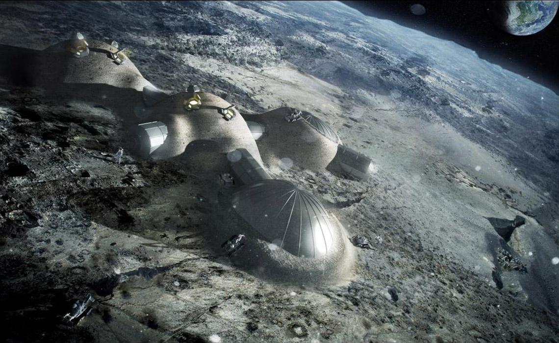 Mult-dome base Multi-dome base being constructed on the Moon